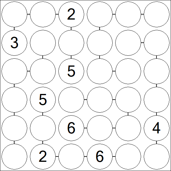 Chain Sudoku 6x6 - Difícil
