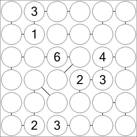 Chain Sudoku 6x6 - Difícil