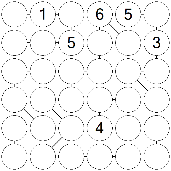 Chain Sudoku 6x6 - Difícil