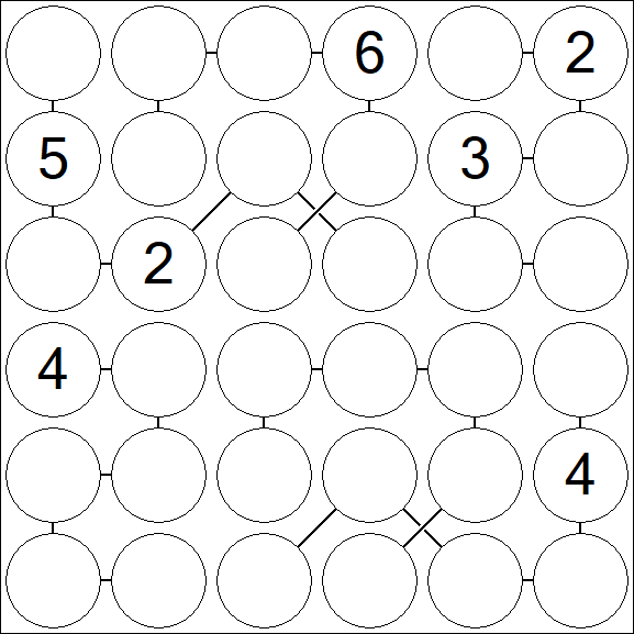 Chain Sudoku 6x6 - Difícil