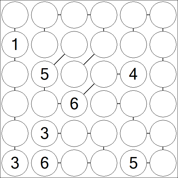 Chain Sudoku 6x6 - Difícil