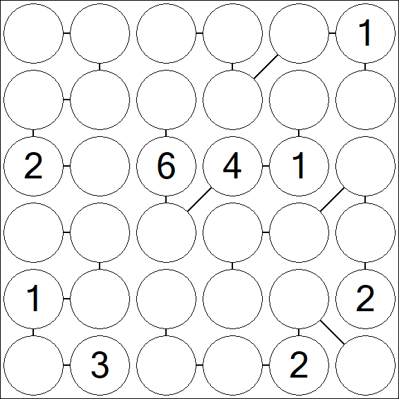 Chain Sudoku 6x6 - Hard