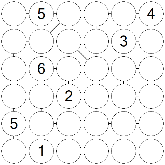 Chain Sudoku 6x6 - Difícil