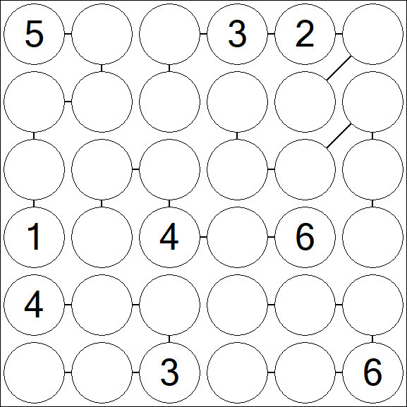 Chain Sudoku 6x6 - Difícil