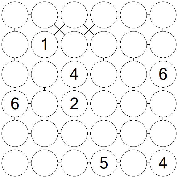 Chain Sudoku 6x6 - Difícil