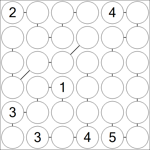 Chain Sudoku 6x6 - Hard