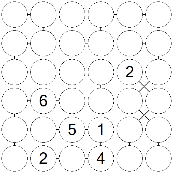 Chain Sudoku 6x6 - Difícil