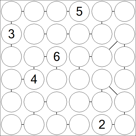 Chain Sudoku 6x6 - Difícil