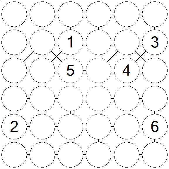 Chain Sudoku 6x6 - Difícil