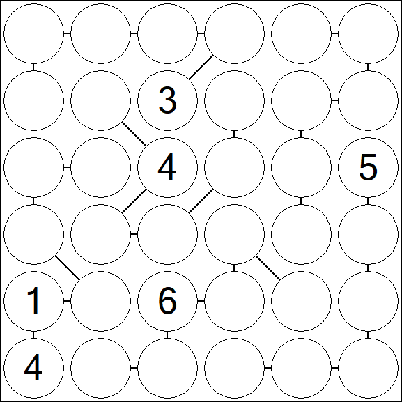 Chain Sudoku 6x6 - Difícil