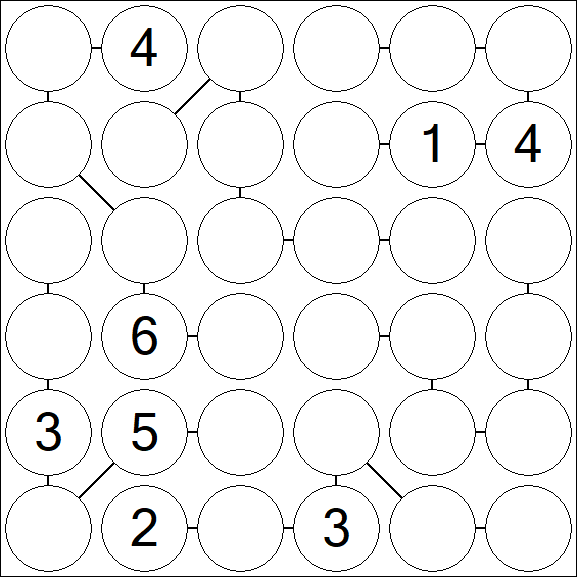 Chain Sudoku 6x6 - Difícil