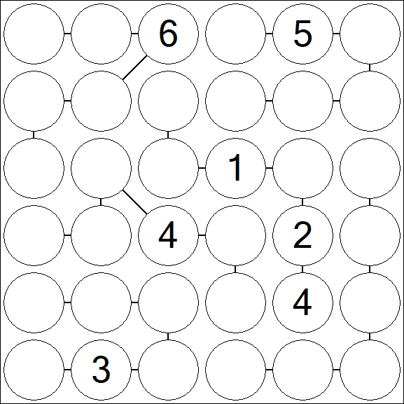 Chain Sudoku 6x6 - Difícil