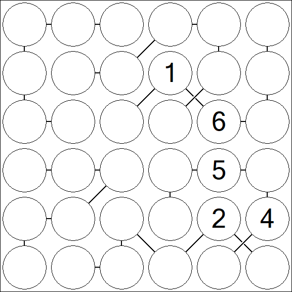 Chain Sudoku 6x6 - Difícil
