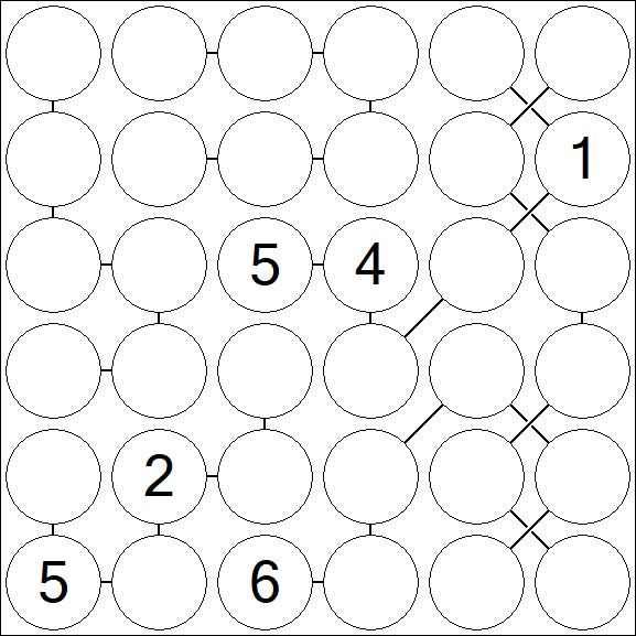 Chain Sudoku 6x6 - Difícil