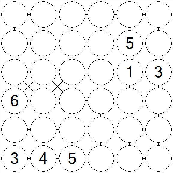 Chain Sudoku 6x6 - Difícil