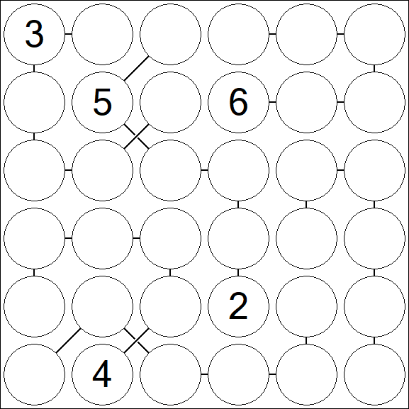 Chain Sudoku 6x6 - Difícil