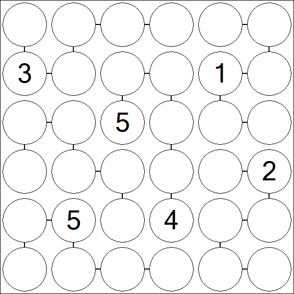 Chain Sudoku 6x6 - Difficile