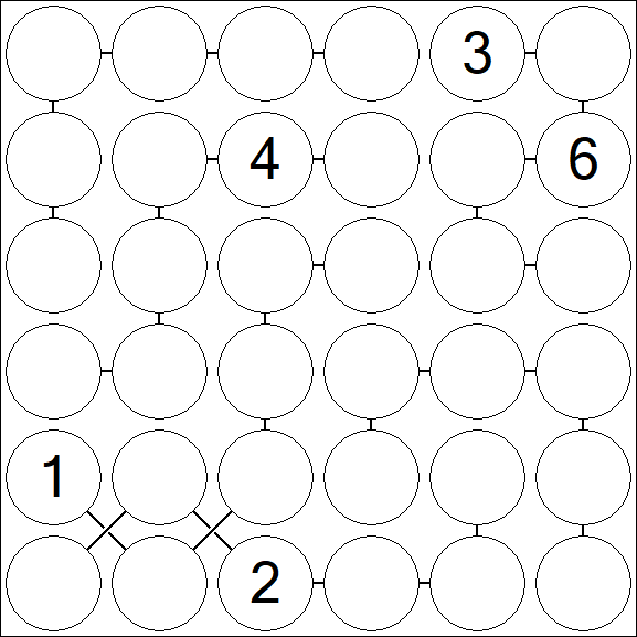 Chain Sudoku 6x6 - Schwierig
