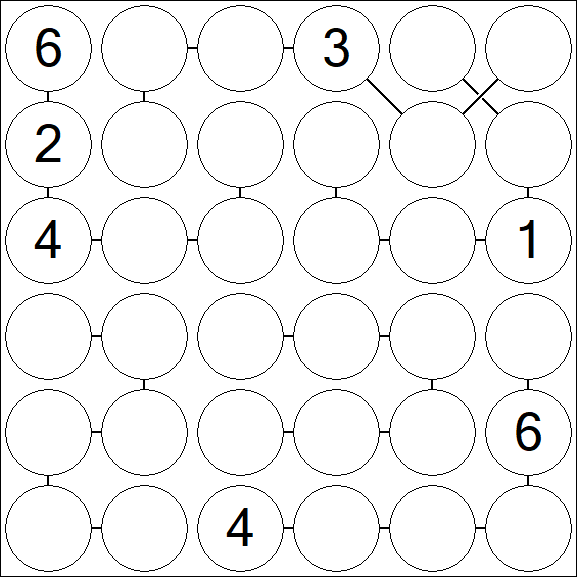 Chain Sudoku 6x6 - Difficile