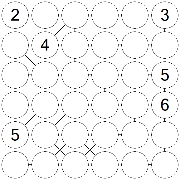 Chain Sudoku 6x6 - Difficile