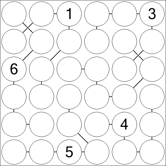 Chain Sudoku 6x6 - Difficile