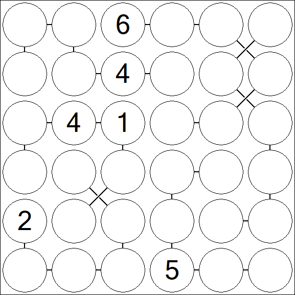 Chain Sudoku 6x6 - Difficile