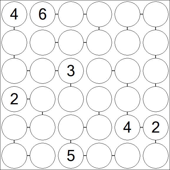 Chain Sudoku 6x6 - Difficile