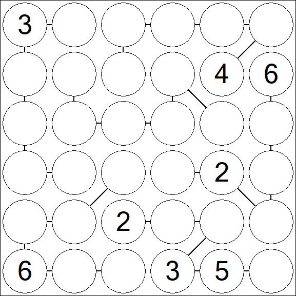 Chain Sudoku 6x6 - Difficile