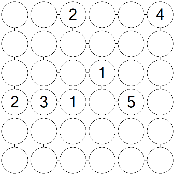Chain Sudoku 6x6 - Difficile