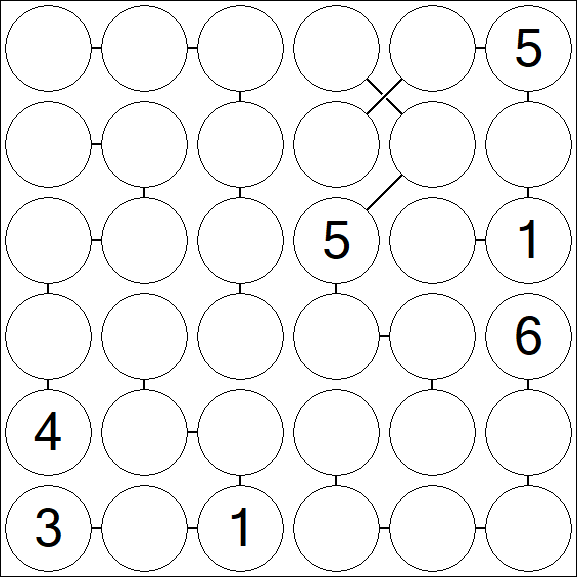 Chain Sudoku 6x6 - Difficile