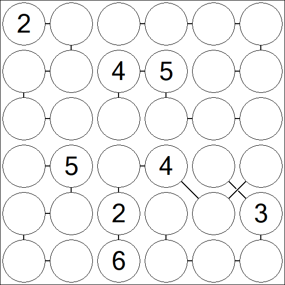 Chain Sudoku 6x6 - Difficile
