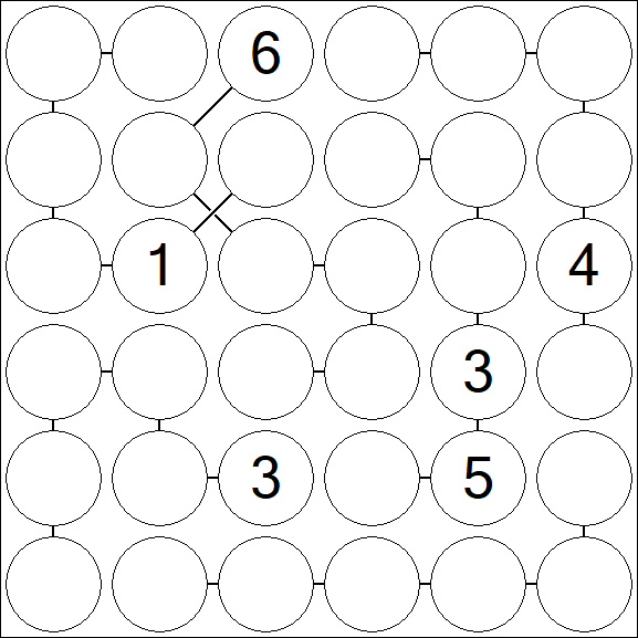 Chain Sudoku 6x6 - Difficile