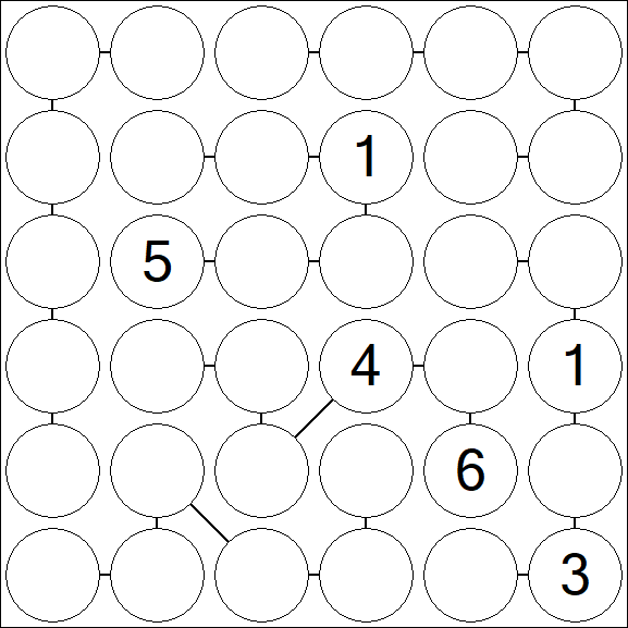 Chain Sudoku 6x6 - Difficile