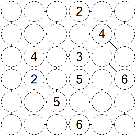Chain Sudoku 6x6 - Hard