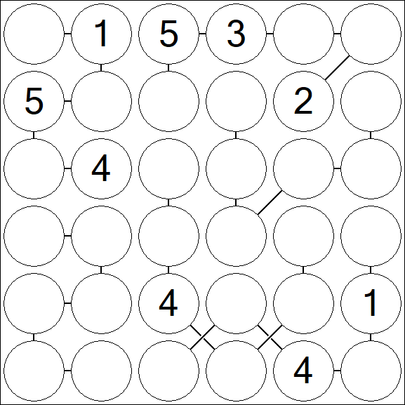Chain Sudoku 6x6 - Difficile