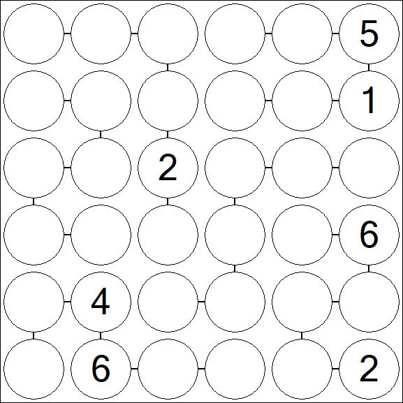 Chain Sudoku 6x6 - Difficile