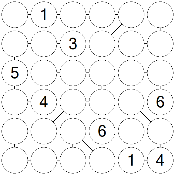 Chain Sudoku 6x6 - Difficile