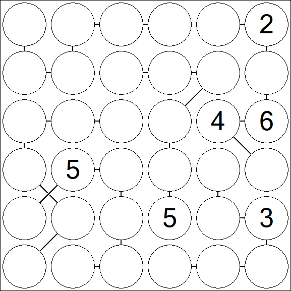 Chain Sudoku 6x6 - Difícil
