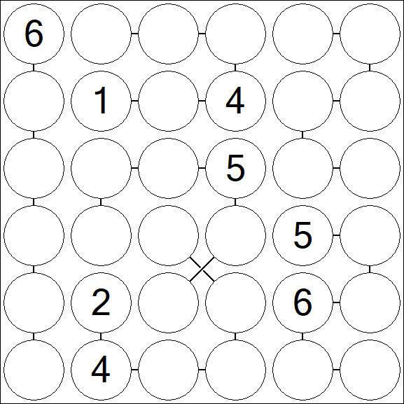 Chain Sudoku 6x6 - Difficile