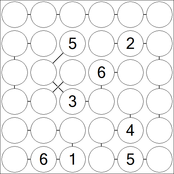 Chain Sudoku 6x6 - Difficile