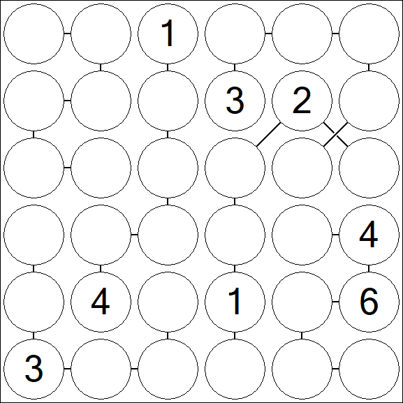 Chain Sudoku 6x6 - Difficile