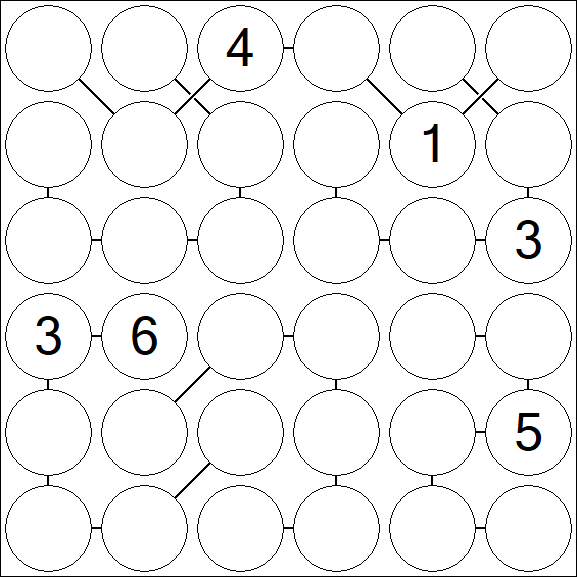 Chain Sudoku 6x6 - Difficile