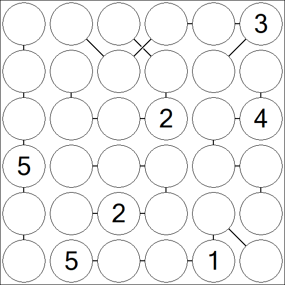 Chain Sudoku 6x6 - Difficile