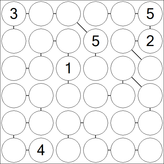 Chain Sudoku 6x6 - Difficile