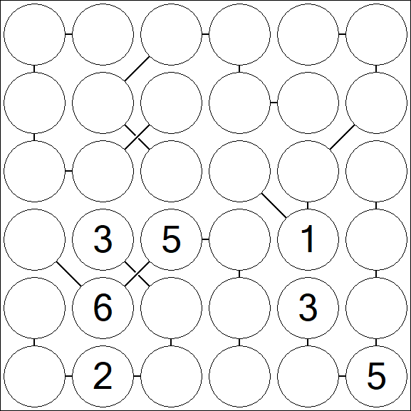 Chain Sudoku 6x6 - Difficile
