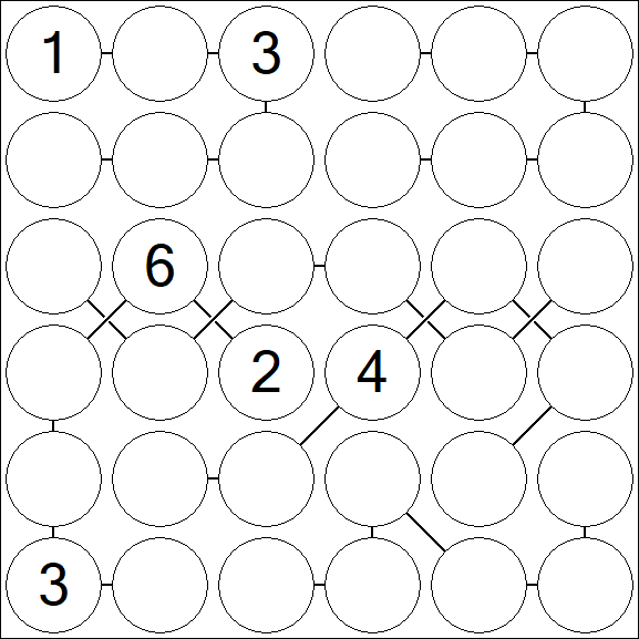 Chain Sudoku 6x6 - Difficile