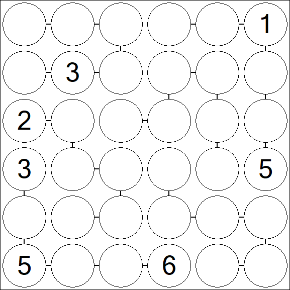 Chain Sudoku 6x6 - Difficile