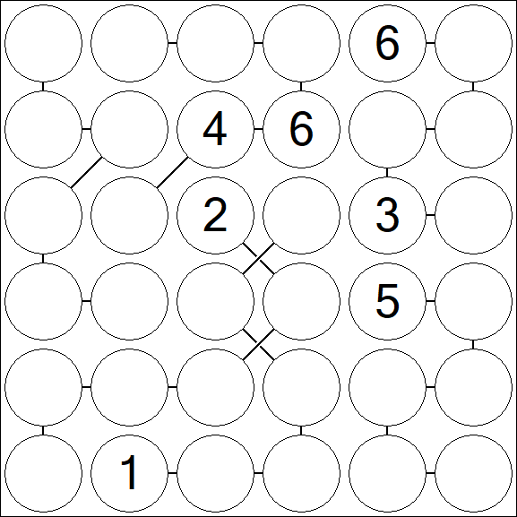Chain Sudoku 6x6 - Difficile