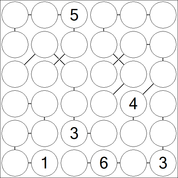Chain Sudoku 6x6 - Difficile