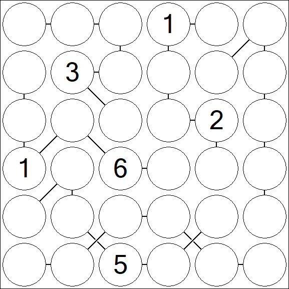 Chain Sudoku 6x6 - Difficile
